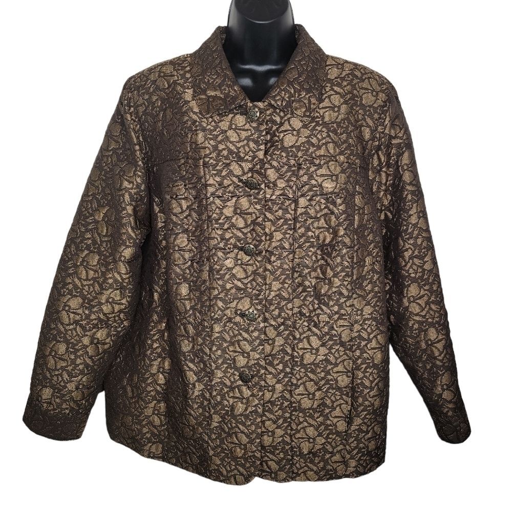 Susan Graver Fully Lined Tonal Jacquard Jacket Blazer size 1x